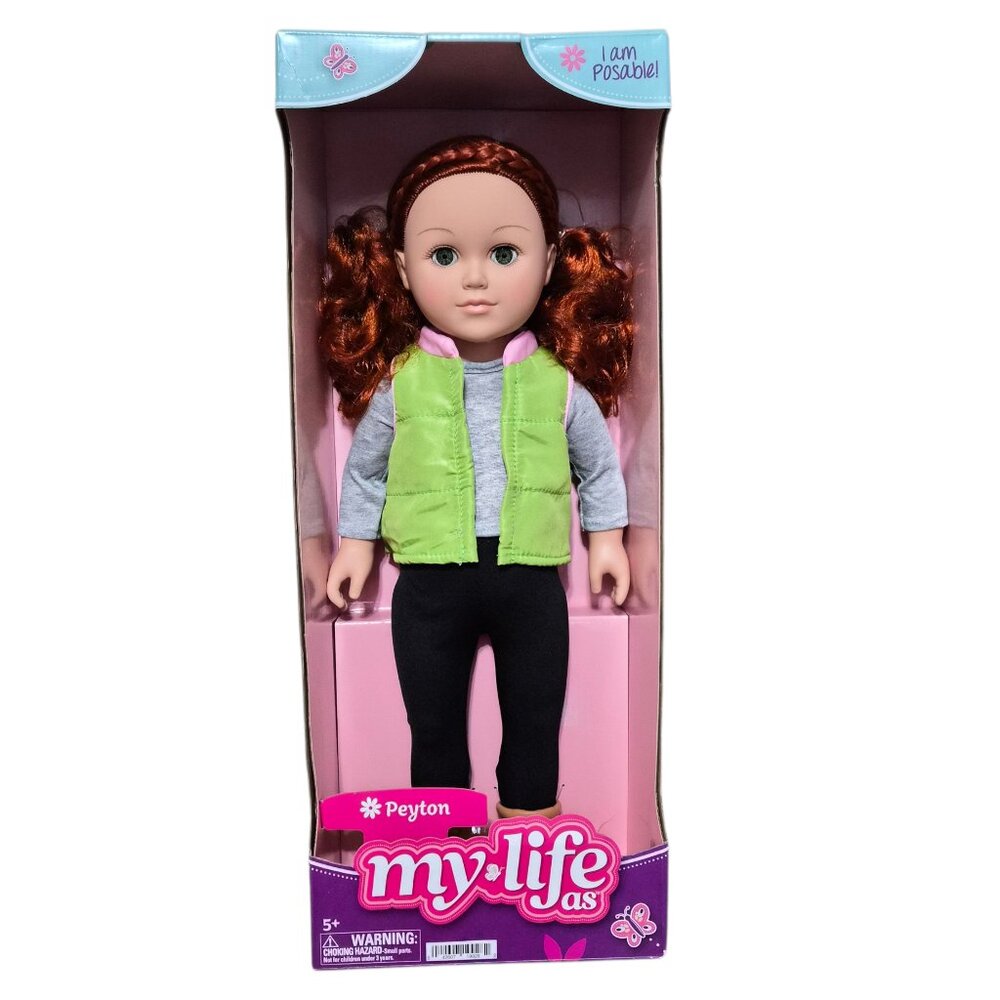 My Life As Peyton Posable 18-inch Doll Red Hair Green Eyes New In Box